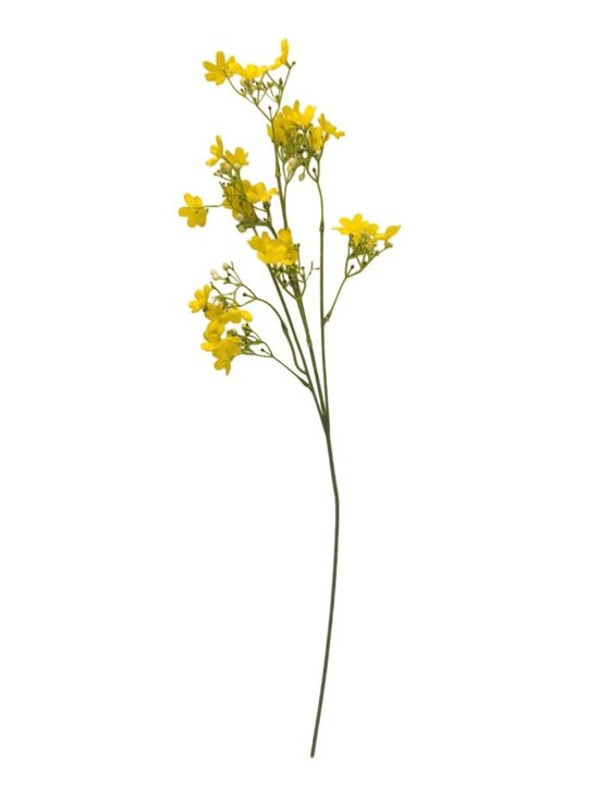 Buttercup Yellow Dogwood Stems Faux Wax Flower Yellow Floral Spring Decor 24 Inc - Picture 12 of 13